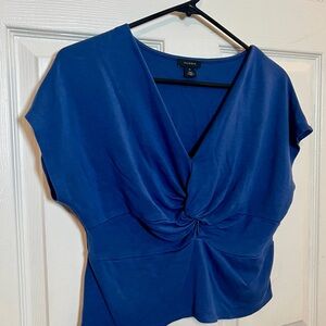 Halogen Royal Blue Twist Front Blouse